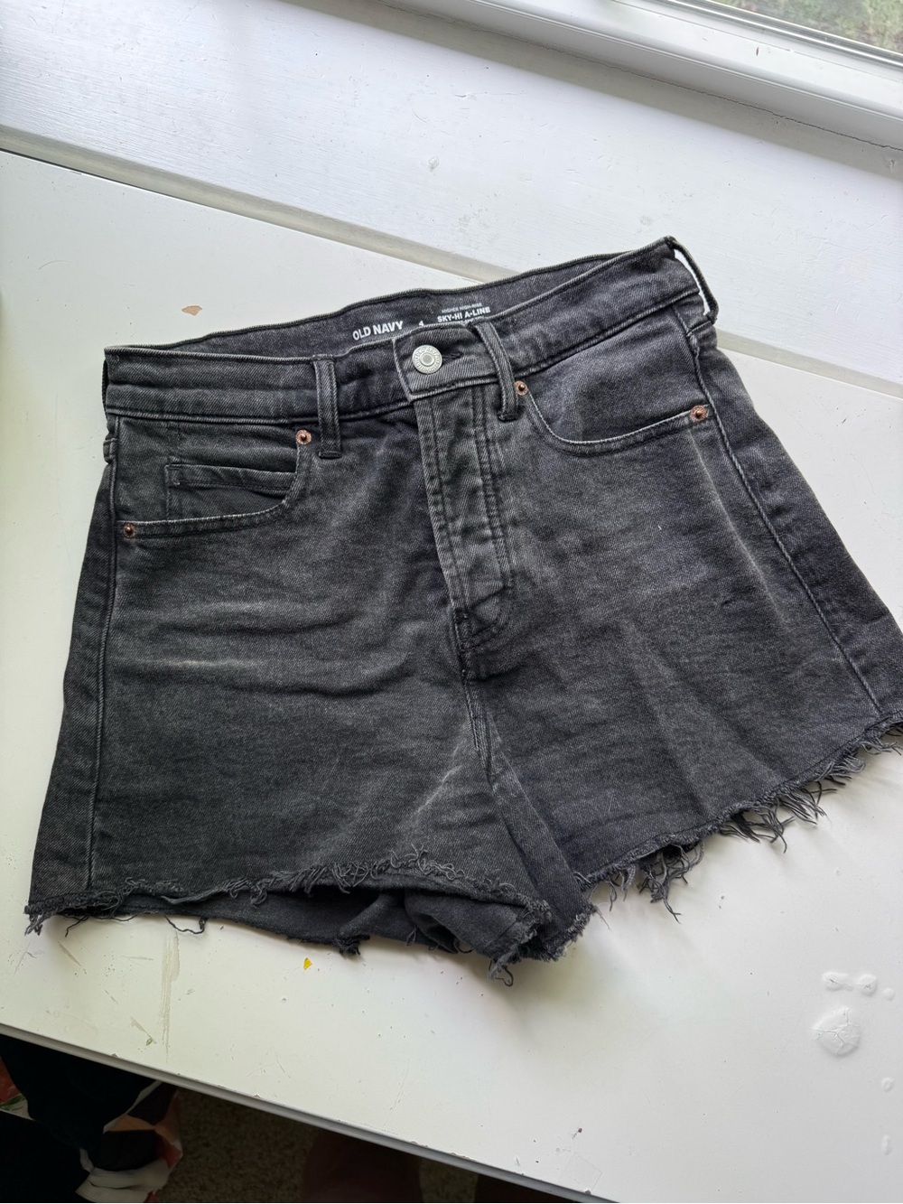 Old Navy Black High-Rise Cutoff Denim Shorts